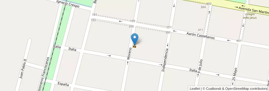 Mapa de ubicacion de comisaria 3ra en Arjantin, Santa Fe, Departamento San Justo, Municipio De Gobernador Crespo.