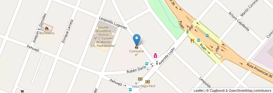 Mapa de ubicacion de Comisaría 4° en Arjantin, Buenos Aires, Partido De Florencio Varela, Bosques.