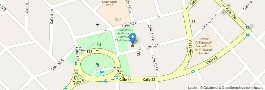 Mapa de ubicacion de Comisaría 4° en 아르헨티나, 부에노스아이레스주, Partido De Berazategui, Hudson.