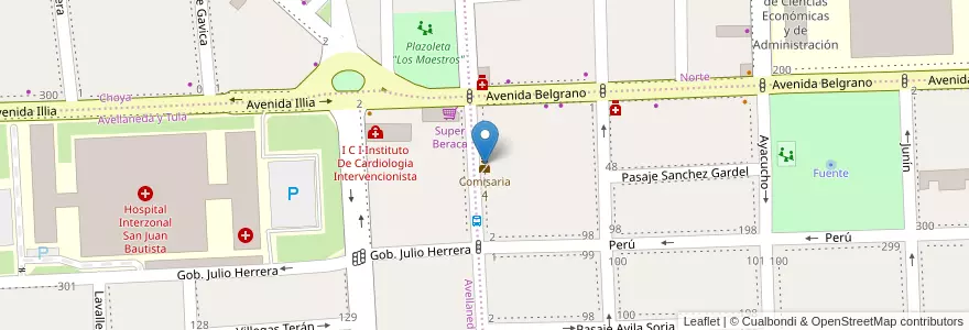 Mapa de ubicacion de Comisaria 4 en 阿根廷, Catamarca, Departamento Capital, Municipio De San Fernando Del Valle De Catamarca, San Fernando Del Valle De Catamarca.
