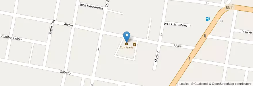Mapa de ubicacion de Comisaria en Argentinien, Santa Fe, Departamento La Capital, Santo Tomé.