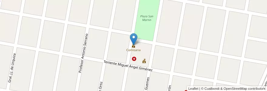 Mapa de ubicacion de Comisaria en الأرجنتين, إنتري ريوس, Departamento Paraná, Distrito Sauce, San Benito.