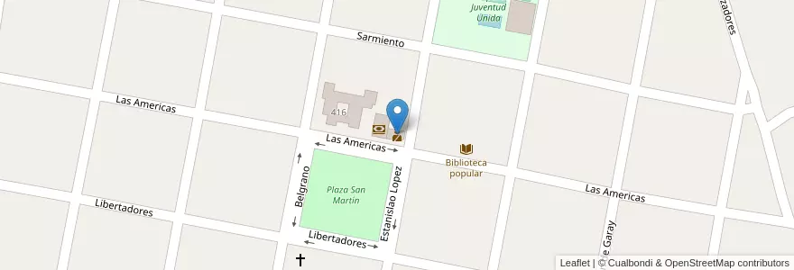 Mapa de ubicacion de Comisaria en 阿根廷, Santa Fe, Departamento Las Colonias, Municipio De Santo Domingo, Santo Domingo.
