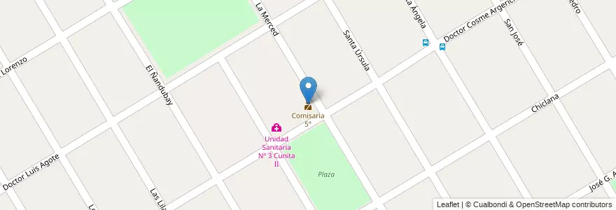 Mapa de ubicacion de Comisaria 5° en Arjantin, Buenos Aires, Partido De Ezeiza, La Unión.