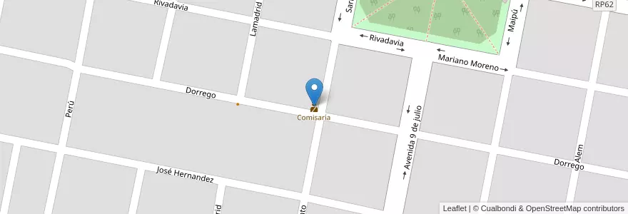 Mapa de ubicacion de Comisaría en الأرجنتين, سانتا في, Departamento Castellanos, Municipio De Ataliva.