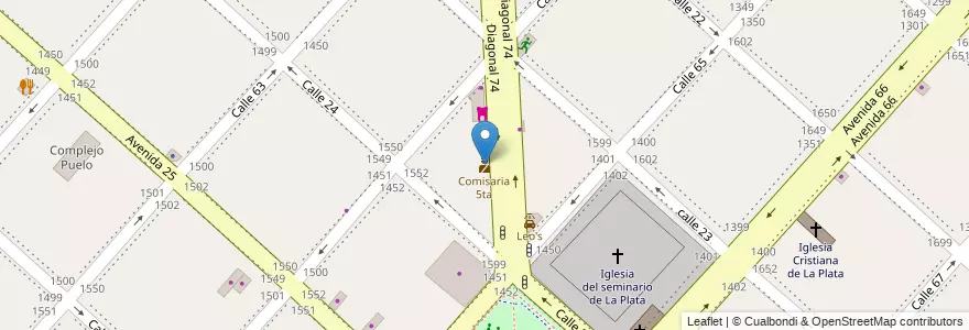 Mapa de ubicacion de Comisaria 5ta, Casco Urbano en Argentina, Buenos Aires, Partido De La Plata, La Plata.