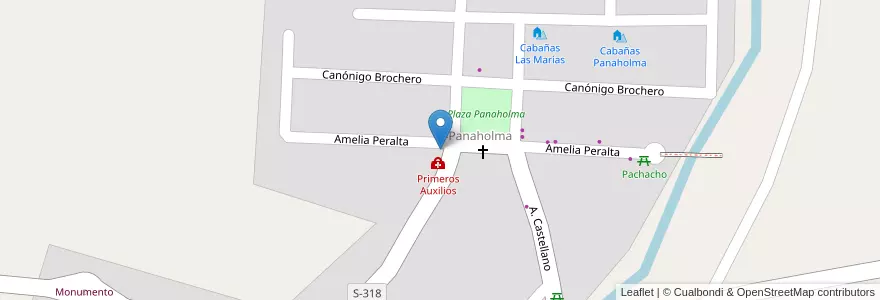 Mapa de ubicacion de Comisaria en Arjantin, Córdoba, Departamento San Alberto, Pedanía Panaholma, Comuna De Panaholma.