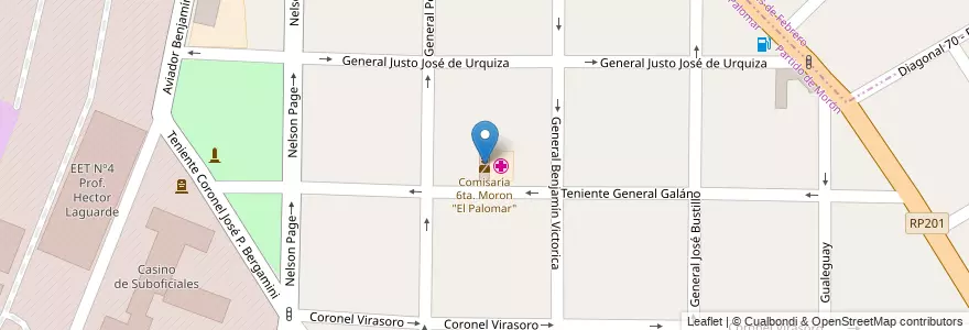 Mapa de ubicacion de Comisaría 6ta. Moron "El Palomar" en アルゼンチン, ブエノスアイレス州, Partido De Morón, El Palomar.