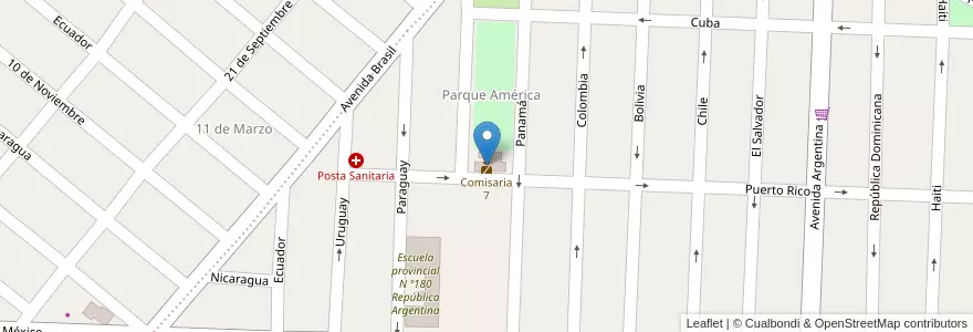 Mapa de ubicacion de Comisaria 7 en Arjantin, Catamarca, Departamento Capital, Municipio De San Fernando Del Valle De Catamarca, San Fernando Del Valle De Catamarca.