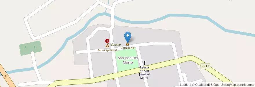 Mapa de ubicacion de Comisaría en Arjantin, San Luis, General Pedernera, Comisión Municipal De San José Del Morro.