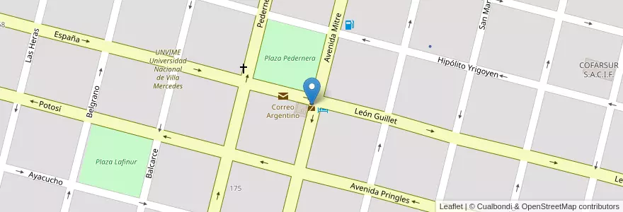 Mapa de ubicacion de Comisaria en آرژانتین, San Luis, General Pedernera, Villa Mercedes, Municipio De Villa Mercedes.