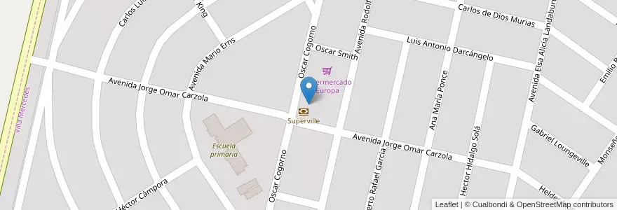 Mapa de ubicacion de Comisarìa en Аргентина, Сан-Луис, General Pedernera, Villa Mercedes, Municipio De Villa Mercedes, La Ribera.