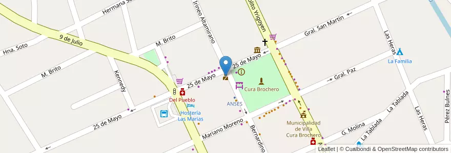 Mapa de ubicacion de Comisaria en アルゼンチン, コルドバ州, Departamento San Alberto, Villa Cura Brochero, Pedanía Tránsito, Municipio De Villa Cura Brocheroa.