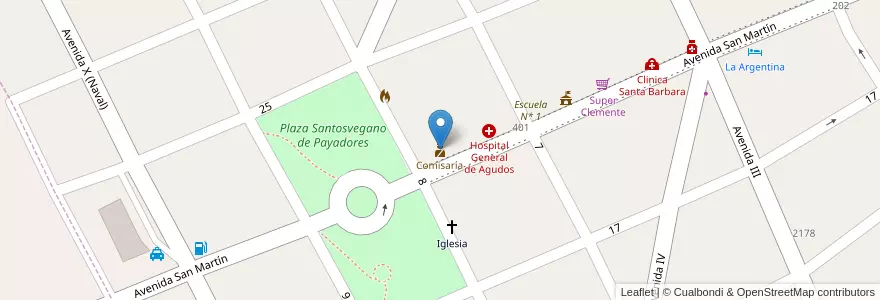 Mapa de ubicacion de Comisaría en Argentinien, Provinz Buenos Aires, Partido De La Costa.