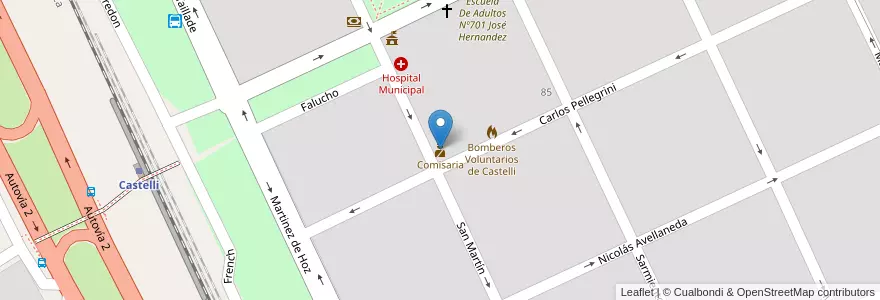 Mapa de ubicacion de Comisaria en Argentina, Buenos Aires, Partido De Castelli.