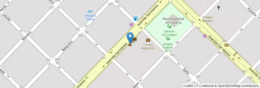Mapa de ubicacion de Comisaría en Arjantin, Buenos Aires, Partido De Lobería, Lobería.