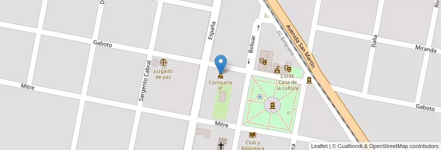 Mapa de ubicacion de Comisaría 9ª en 阿根廷, Santa Fe, Departamento San Lorenzo, Municipio De Timbúes.