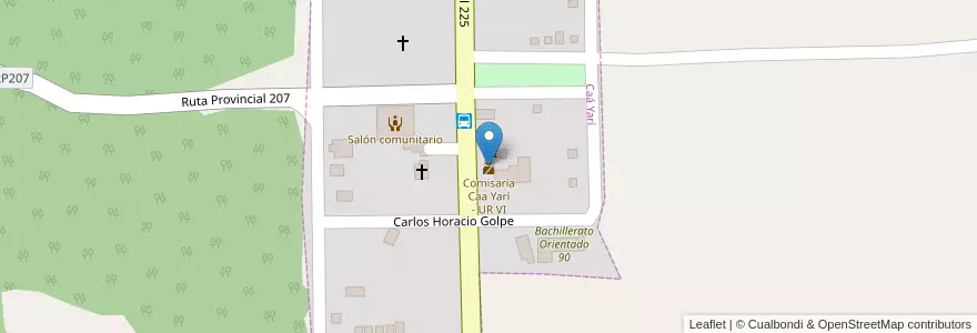 Mapa de ubicacion de Comisaría Caa Yarí - UR VI en Argentinië, Misiones, Departamento Leandro N. Alem, Municipio De Caá Yarí, Caá Yarí.