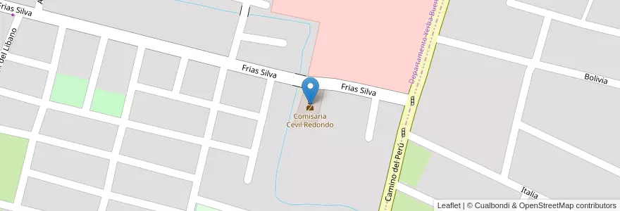 Mapa de ubicacion de Comisaria Cevil Redondo en アルゼンチン, トゥクマン州, San Miguel De Tucumán, Departamento Yerba Buena, Yerba Buena.