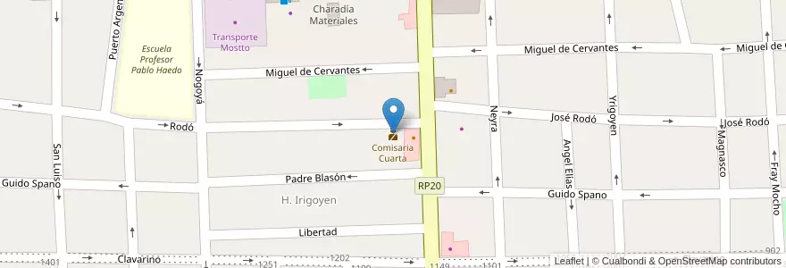 Mapa de ubicacion de Comisaria Cuarta en アルゼンチン, エントレ・リオス州, Departamento Gualeguaychú, Gualeguaychú, Gualeguaychú, Distrito Costa Uruguay Sur.