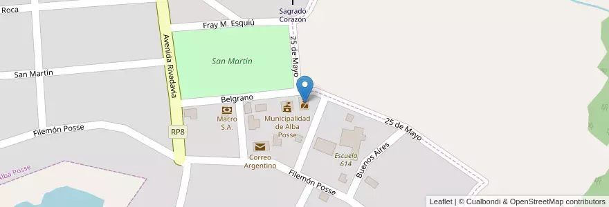 Mapa de ubicacion de Comisaría de Alba Posse - UR XI en الأرجنتين, Misiones, Departamento Veinticinco De Mayo, Alba Posse, Porto Mauá.