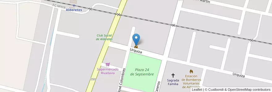 Mapa de ubicacion de Comisaría de Alderetes en الأرجنتين, Tucumán, Departamento Cruz Alta, Alderetes.