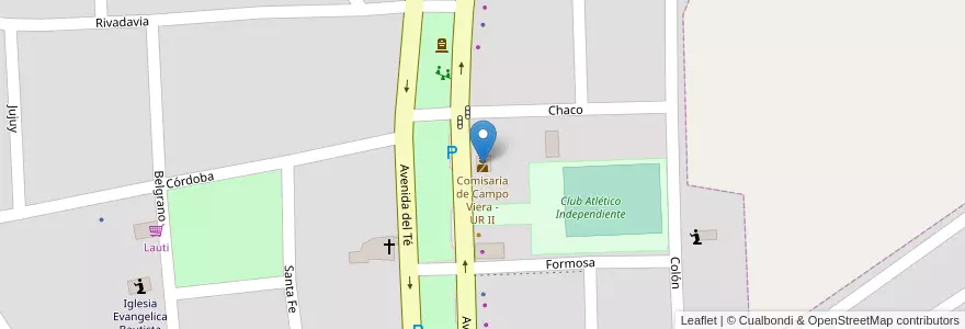 Mapa de ubicacion de Comisaría de Campo Viera - UR II en Argentinien, Misiones, Departamento Oberá, Municipio De Campo Viera, Campo Viera.