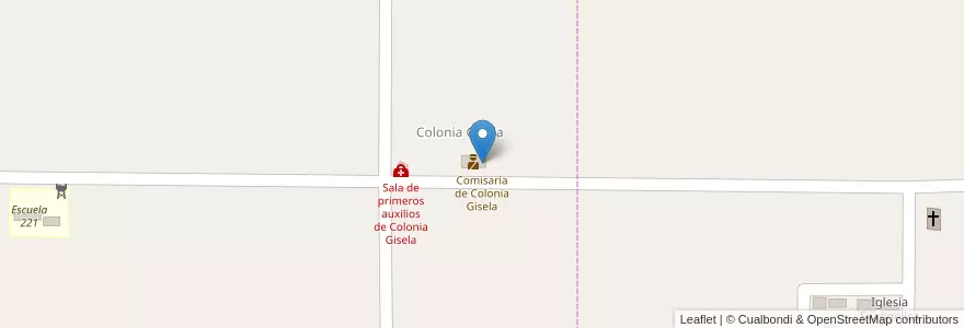 Mapa de ubicacion de Comisaría de Colonia Gisela en Аргентина, Misiones, Departamento San Ignacio, Municipio De General Urquiza.