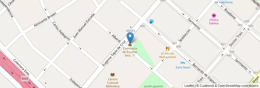 Mapa de ubicacion de Comisaría de Escobar Secc. 1° en 아르헨티나, 부에노스아이레스주, Partido De Escobar, Belén De Escobar.