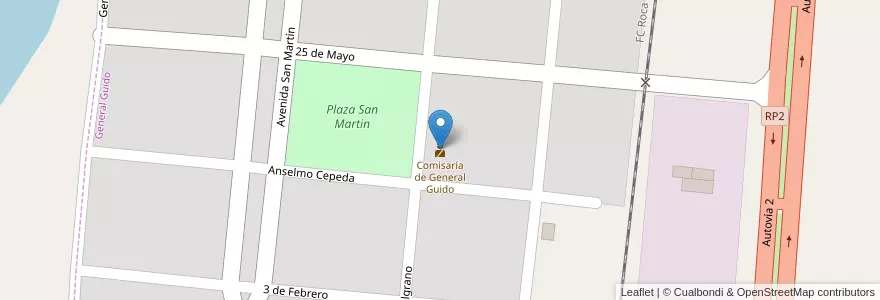Mapa de ubicacion de Comisaría de General Guido en 阿根廷, 布宜诺斯艾利斯省, Partido De General Guido, General Guido.