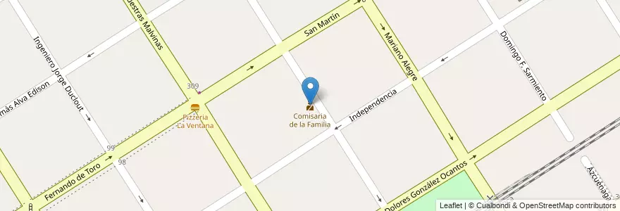 Mapa de ubicacion de Comisaria de la Familia en Arjantin, Buenos Aires, Partido De Esteban Echeverría, Monte Grande.