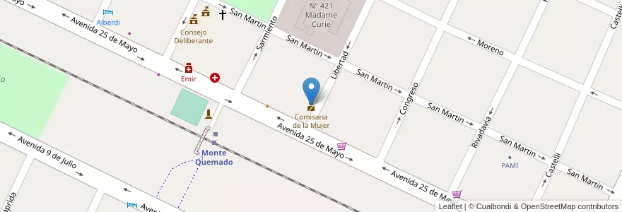 Mapa de ubicacion de Comisaria de la Mujer en Argentinië, Santiago Del Estero, Departamento Copo.