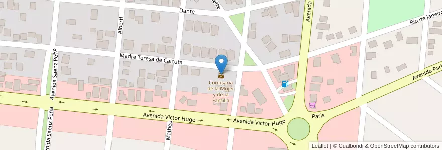 Mapa de ubicacion de Comisaria de la Mujer y de la Familia en 아르헨티나, 부에노스아이레스주, Partido De Pinamar.