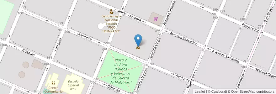 Mapa de ubicacion de Comisaría de la Mujer y Familia en Argentina, Chile, Wilayah Santa Cruz, Pico Truncado, Deseado, Pico Truncado, Zona Central.
