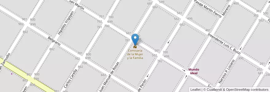 Mapa de ubicacion de Comisaría de la Mujer y la Familia en Argentina, Provincia Di Buenos Aires, Partido De General Las Heras, General Las Heras.