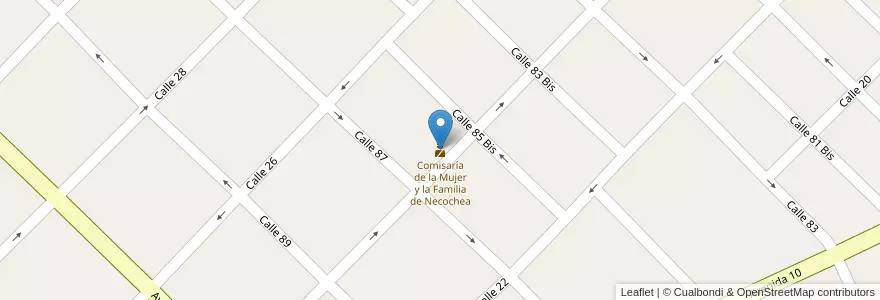 Mapa de ubicacion de Comisaría de la Mujer y la Familia de Necochea en Argentina, Provincia Di Buenos Aires, Partido De Necochea, Necochea.