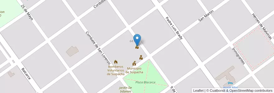 Mapa de ubicacion de Comisaria de la Mujer y la Familia de Suipacha en アルゼンチン, ブエノスアイレス州, Suipacha.