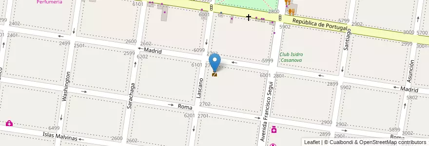 Mapa de ubicacion de Comisaría de Mujeres en アルゼンチン, ブエノスアイレス州, Partido De La Matanza, Isidro Casanova.
