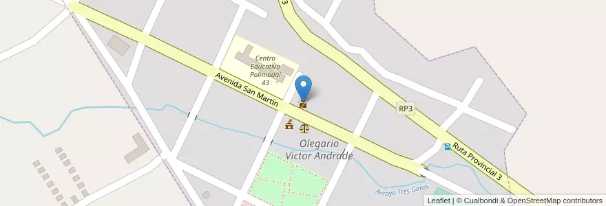 Mapa de ubicacion de Comisaría de Olegario Víctor Andrade - UR VI en Argentinië, Misiones, Departamento Leandro N. Alem, Municipio De Olegario Víctor Andrade, Olegario Víctor Andrade.