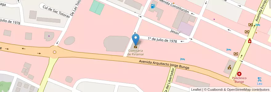 Mapa de ubicacion de Comisaria de Pinamar en Argentina, Buenos Aires, Partido De Pinamar.