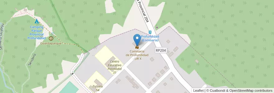 Mapa de ubicacion de Comisaría de Profundidad - UR X en 阿根廷, Misiones, Departamento Candelaria, Municipio De Profundidad, Profundidad.