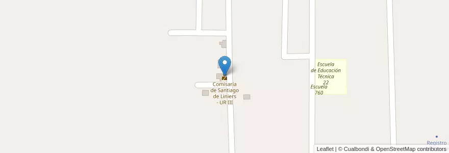 Mapa de ubicacion de Comisaría de Santiago de Liniers - UR III en Аргентина, Misiones, Departamento Eldorado, Municipio De Santiago De Liniers.