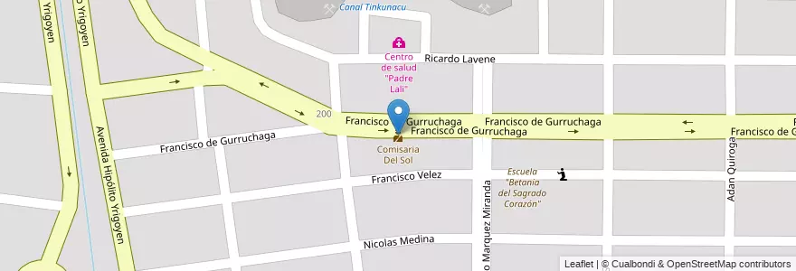 Mapa de ubicacion de Comisaria Del Sol en 아르헨티나, Salta, Capital, Municipio De Salta, Salta.