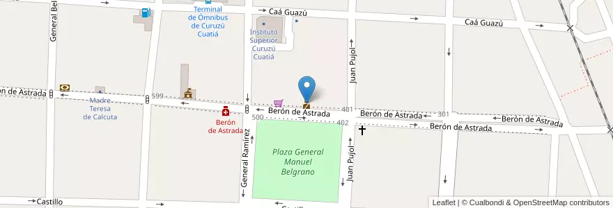 Mapa de ubicacion de Comisaría Departamental 1° en Argentinien, Corrientes, Departamento Curuzú Cuatiá, Municipio De Curuzú Cuatiá.