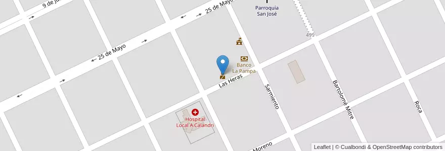 Mapa de ubicacion de Comisaría Departamental en 阿根廷, La Pampa, Departamento Quemú Quemú, Municipio De Quemú Quemú, Quemu Quemu.