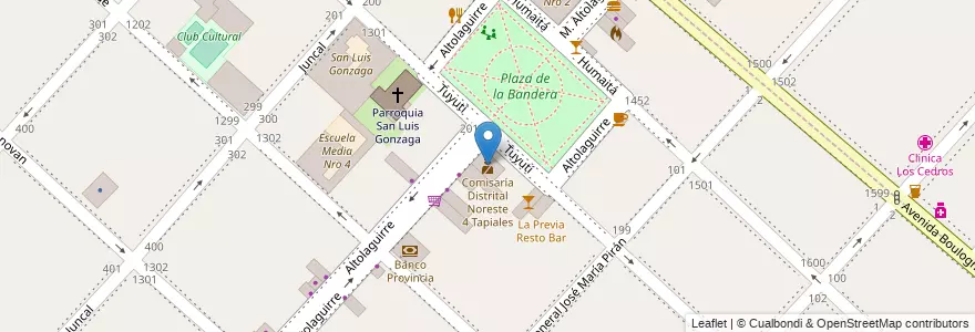 Mapa de ubicacion de Comisaría Distrital Noreste 4 Tapiales en アルゼンチン, ブエノスアイレス州, Partido De La Matanza, Tapiales.