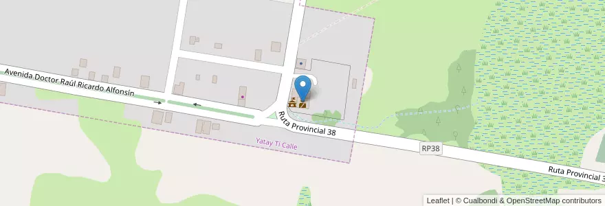 Mapa de ubicacion de Comisaría Distrito Yatay Tí Calle en アルゼンチン, コリエンテス州, Departamento Lavalle, Municipio De Yatay Tí Calle, Yatay Tí Calle.