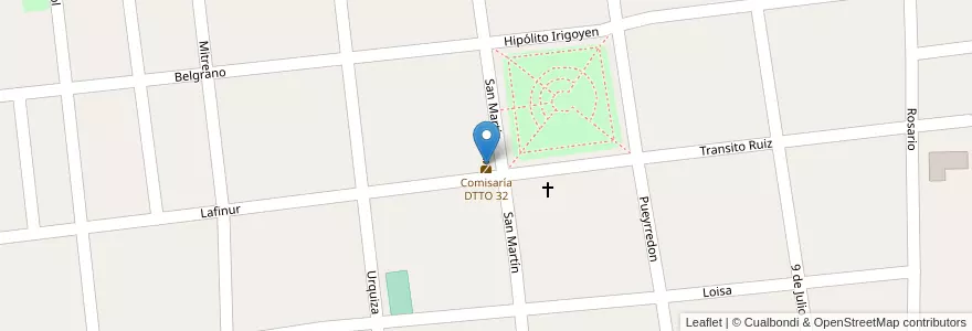 Mapa de ubicacion de Comisaría DTTO 32 en 아르헨티나, San Luis, Ayacucho, Municipio De Candelaria.