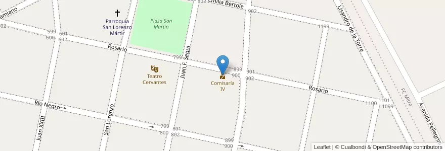 Mapa de ubicacion de Comisaría IV en Arjantin, Santa Fe, Departamento San Martín, Municipio De El Trébol.