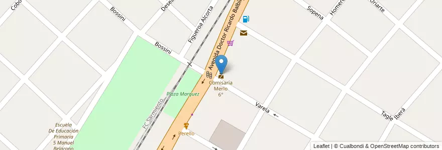Mapa de ubicacion de Comisaría Merlo 6° en Argentina, Buenos Aires, Partido De Merlo, Mariano Acosta.